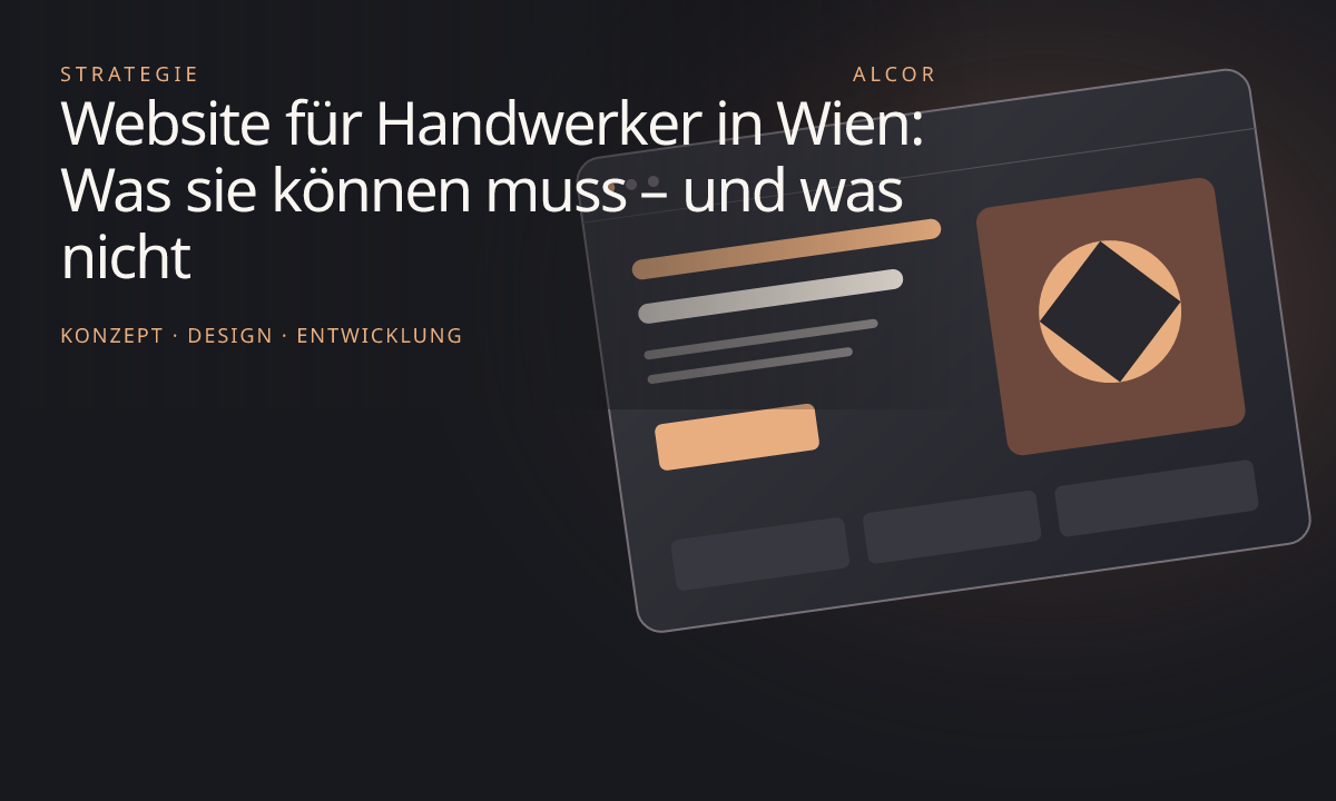 Beitragsillustration: Website für Handwerker in Wien: Was sie können muss – und was nicht